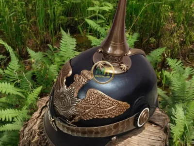Helmet Handmade Prussian WW1 Replica : German Imperial Officer Style Pickelhaube Helmet